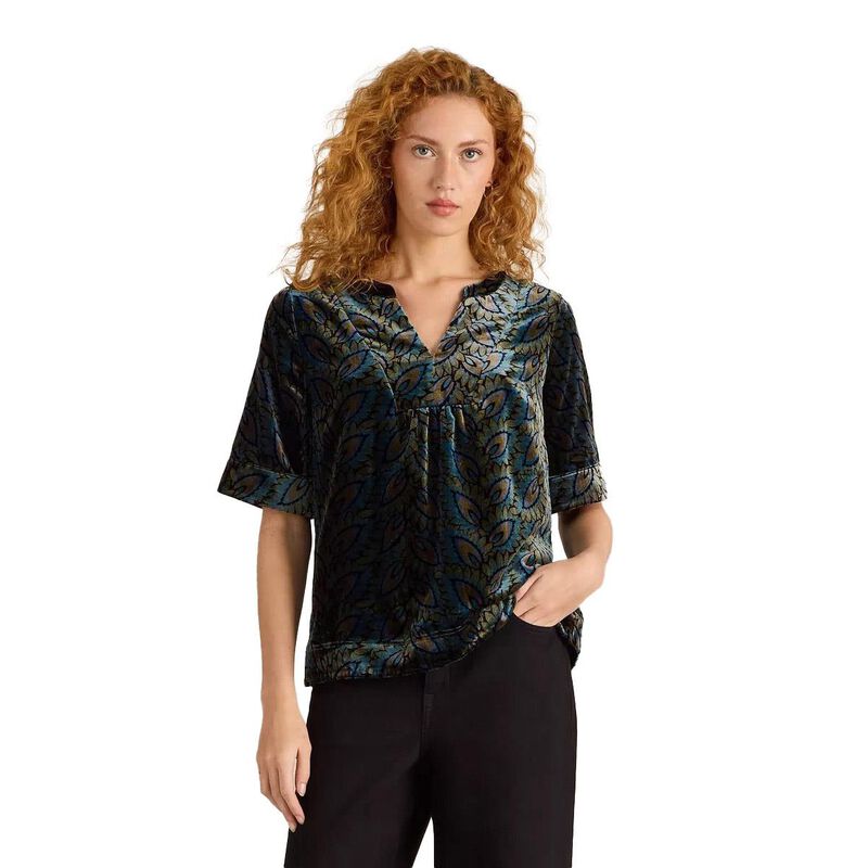 White Stuff Ash Printed Velvet Top image number 0